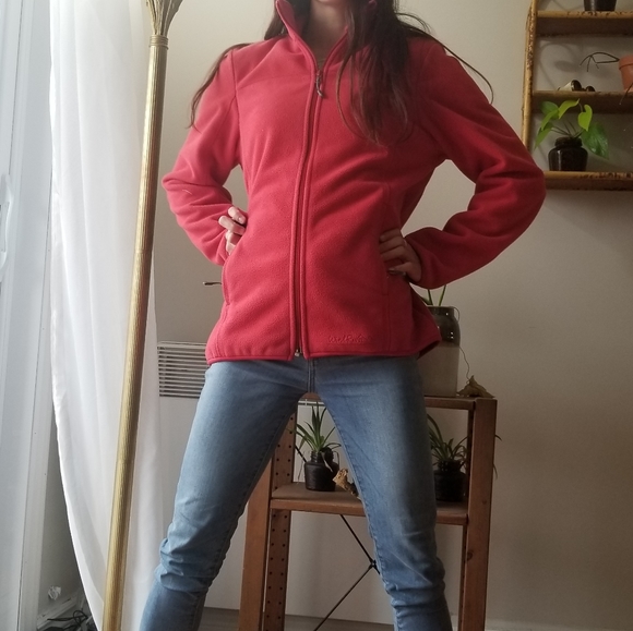 WindRiver Sweater Fleece Jacket Red Windbreaker - Picture 2 of 16